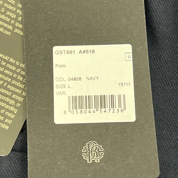 Roberto Cavalli Embroidered Logo Pique Short Sleeve Polo Shirt Navy Blue Top - Picture 6 of 8